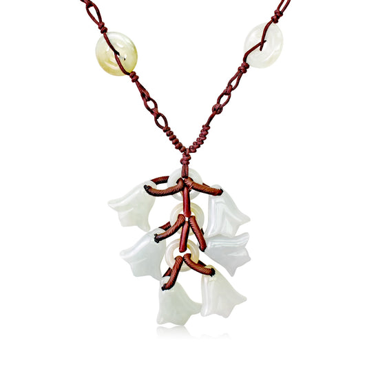 Bellflower A Birth Flower Bouquet Necklace for Wife Floral Flower Necklace Elegant Anniversary Gift