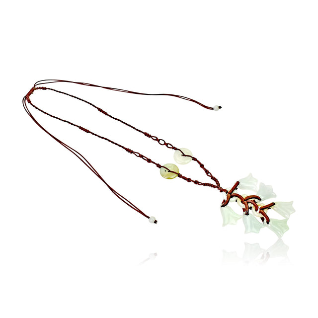 Beautiful and Dainty Bellflower Dangles Handmade Jade Necklace PendantNecklacesSerenity Jade