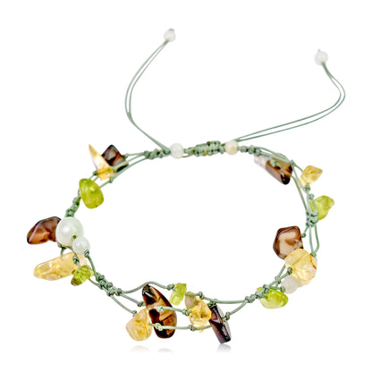 Mystical Peridot Bead Bracelet Paired With Citrine Peridot For Women Bracelet Black Onyx Grounding Energy For Inner Peace