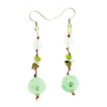 Handmade Gemstones Earrings A Earrings With Jade For Women Jade Carved Earrings For Protection, Courage And Stability