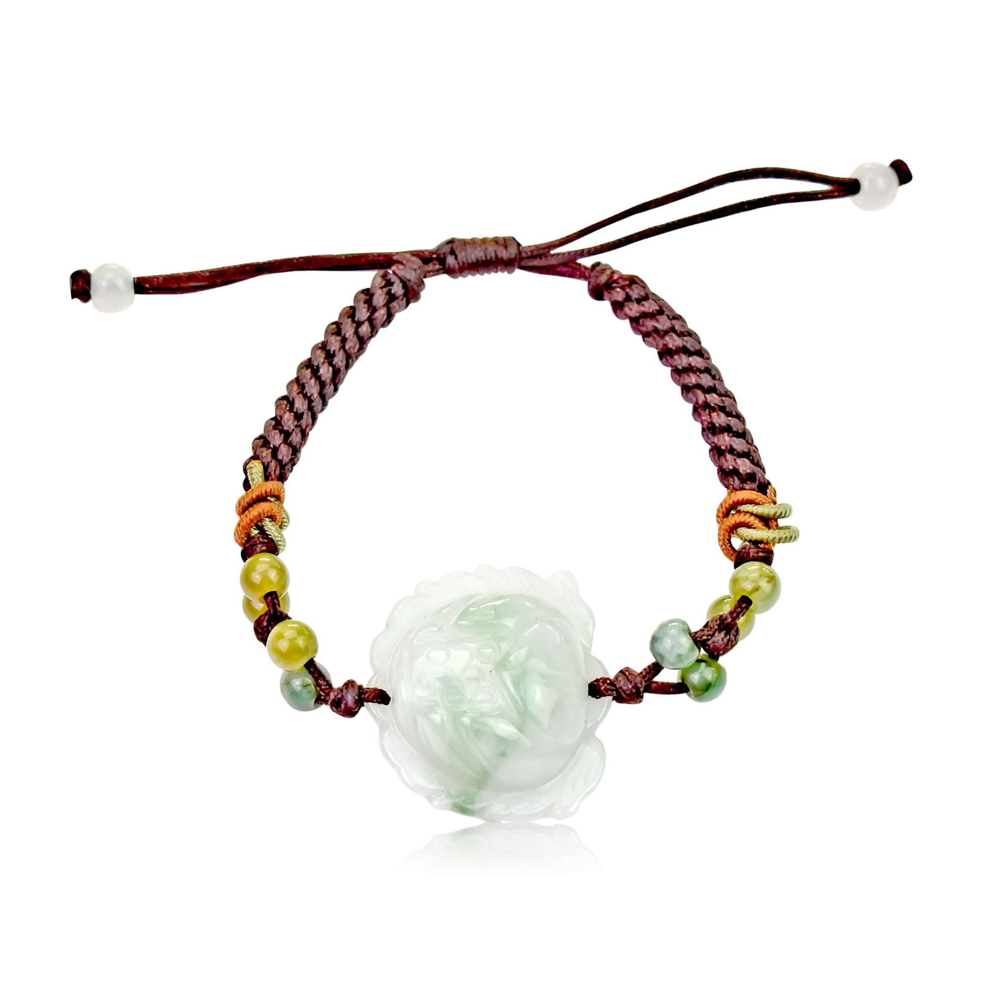Bracelet with Flower Charm Lotus Bracelet Handmade Jewelry for Mom Birthday Gift Handmade Bracelet for HerBraceletsSerenity Jade