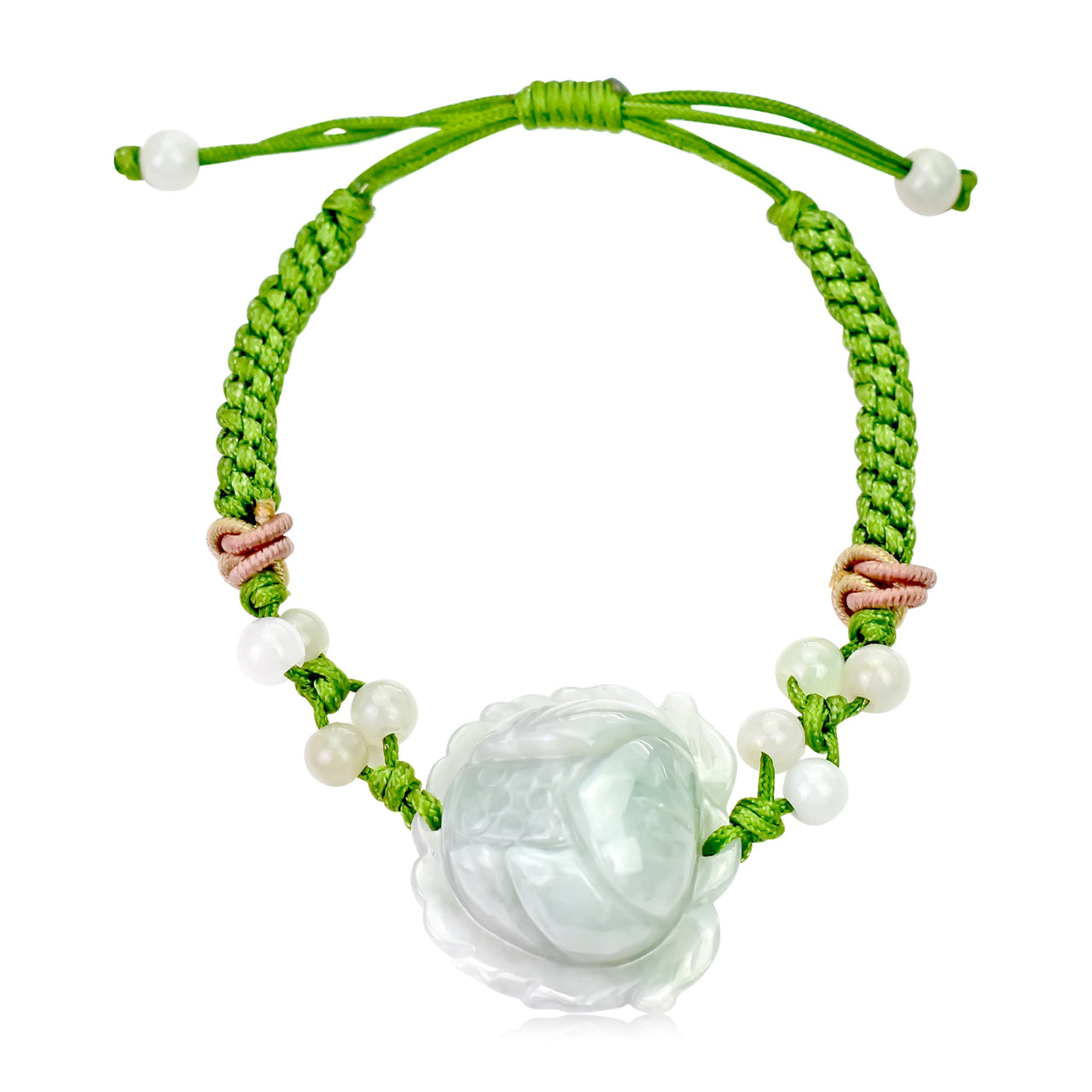 Bracelet with Flower Charm Lotus Bracelet Handmade Jewelry for Mom Birthday Gift Handmade Bracelet for HerBraceletsSerenity Jade