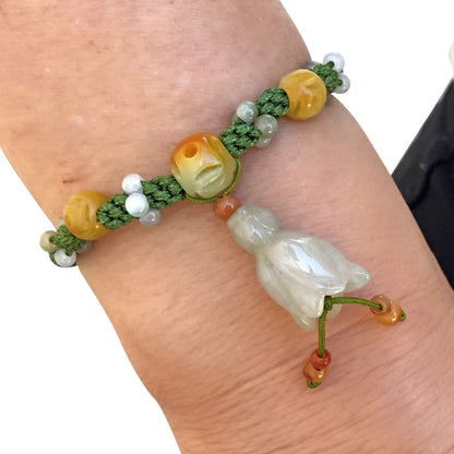 Women Dalmantian Bell Flower a Valentines Beaded Bracelet for Women Beads Bracelet Design Valentine’s Day Gift
