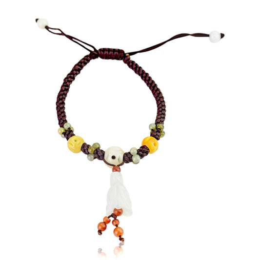 Dalmantian Bell Flower a Valentines Beaded Bracelet for Women Beads Bracelet Design Valentine’s Day Gift