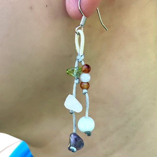 Women Beads Amethyst A Colorful Gem Earrings For Her Amethyst Birthstone Earrings Radiating Love, Romance and Inner Peace