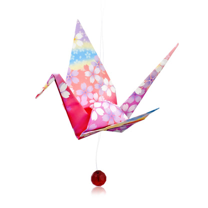 Folding Crane with Ruby July Birthstone A July Gemstone Birthday Gift Symbolizing Joy and Lifelong Blessings