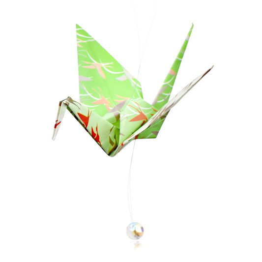 Paper Crane Origami with June Birthstone a Pearl June Birthstone Birthday Gift Symbolizing Hope, Peace, and Good Fortune