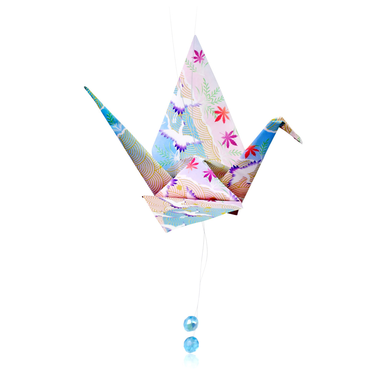 March birthstone with thousand Origami Cranes an Aquamarine March Birthstone Birthday gift Spiritual Energy Crane