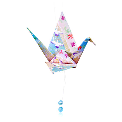 March birthstone with thousand Origami Cranes an Aquamarine March Birthstone Birthday gift Spiritual Energy Crane