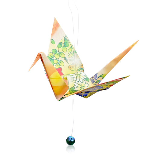 Japanese Origami Crane with Emerald Birthstone A May Birthstone Birthday Gift Celebrating Love and Positive Energy