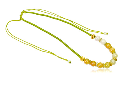 Yellow Beads Jade Disc Pendant A Multi Color Jade Bead Necklace In Jade Bead For Everlasting Mother’s Day Gift
