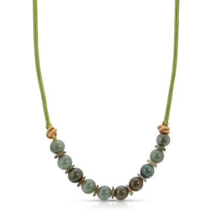 Green Jade Necklace Jade Disc Pendant A Multi Color Jade Bead Necklace In Jade Bead For Everlasting Mother’s Day Gift