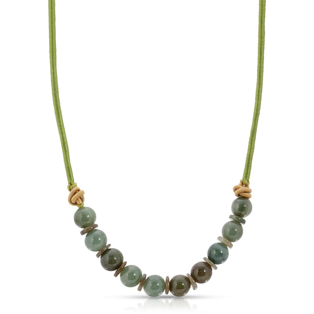Green Jade Necklace Jade Disc Pendant A Multi Color Jade Bead Necklace In Jade Bead For Everlasting Mother’s Day Gift