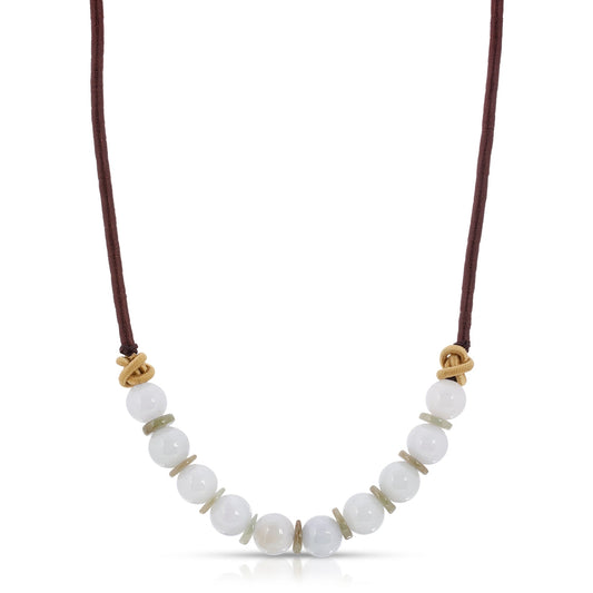 White Jade Necklace Jade Disc Pendant A Multi Color Jade Bead Necklace In Jade Bead For Everlasting Mother’s Day Gift