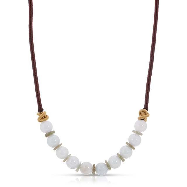 White Jade Necklace Jade Disc Pendant A Multi Color Jade Bead Necklace In Jade Bead For Everlasting Mother’s Day Gift