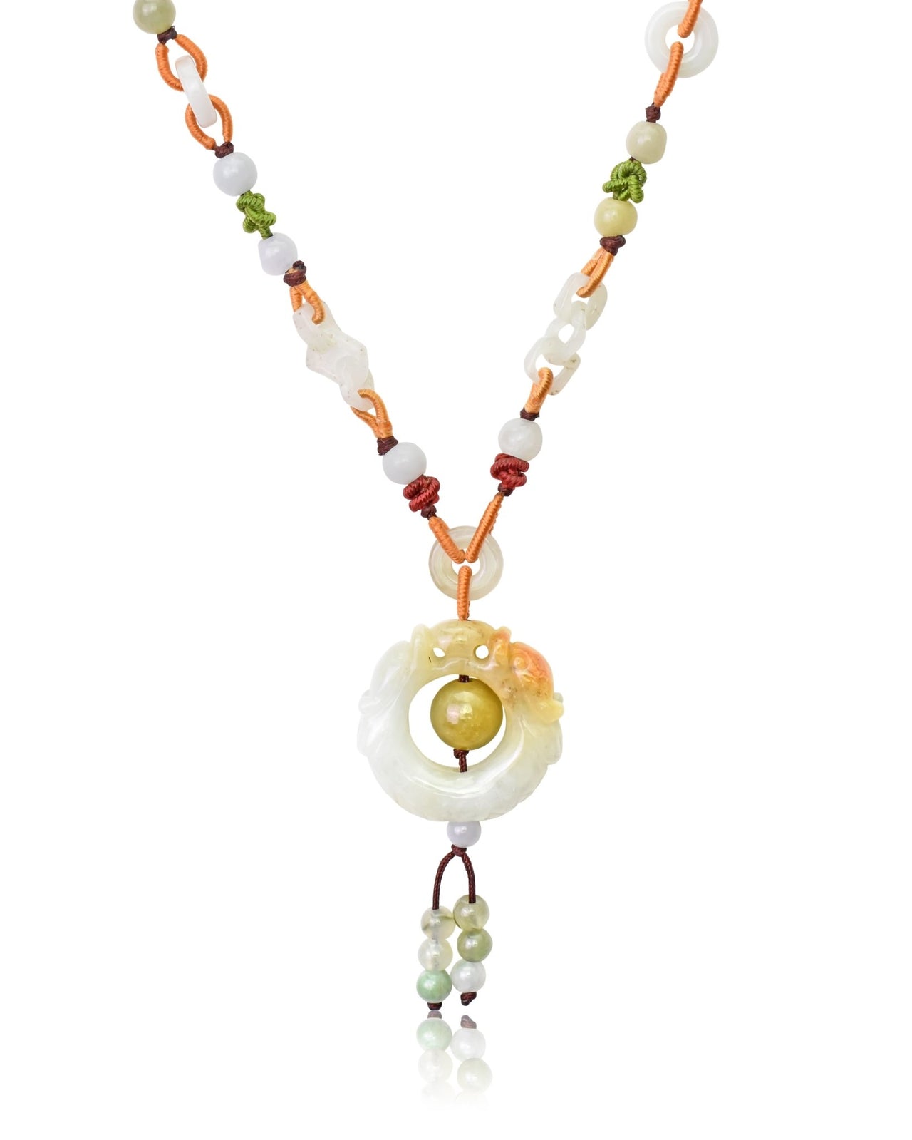 Channel the Power of the Dragon with the Dragon in Circular Form Jade Pendant NecklaceNecklacesSerenity Jade