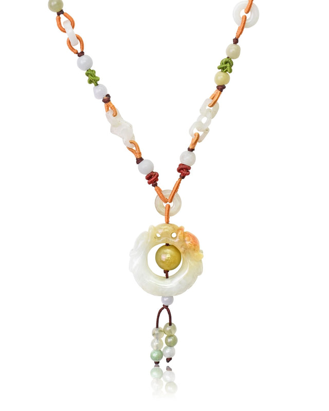 Channel the Power of the Dragon with the Dragon in Circular Form Jade Pendant NecklaceNecklacesSerenity Jade
