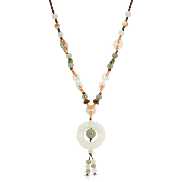 Channel the Power of the Dragon with the Dragon in Circular Form Jade Pendant NecklaceNecklacesSerenity Jade