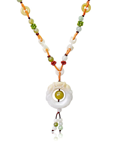 Father's Day Gift Jade Pendant with Dragon Mens Dragon Necklace Jade for Protection and Prosperity