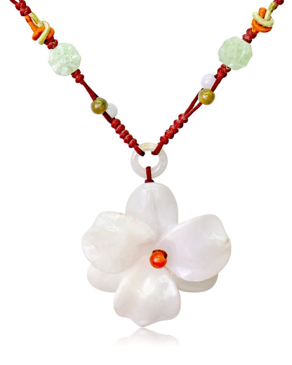 Handmade Mystical Trillium Flower a Large Flower Trillium a Magic Of Three Flower Petal Necklace Unforgettable Birthday Gift