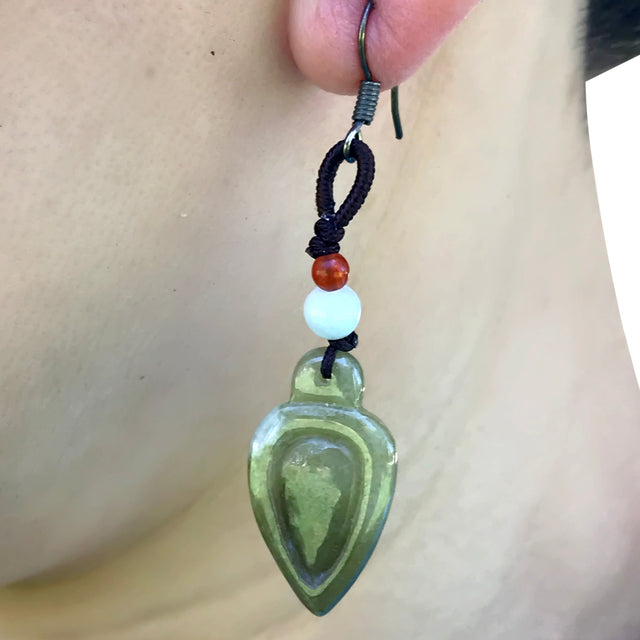 Jade Handcrafted Spade Earrings A Carved Jade Earrings For Her Spade Jewelry Birthday Gift For Lasting Connection