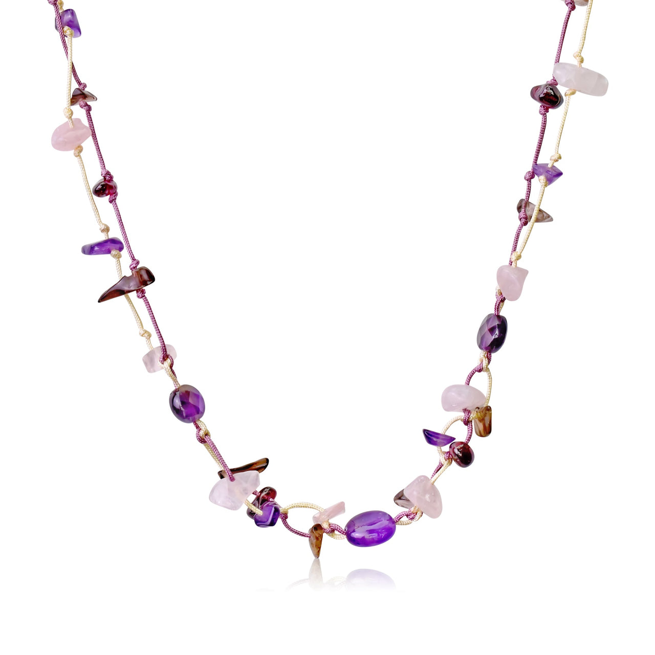 Rose Quartz Amethyst Necklace an Amethyst Bead Necklace for Women Amethyst Birthstone Necklace Radiant Spiritual Energy