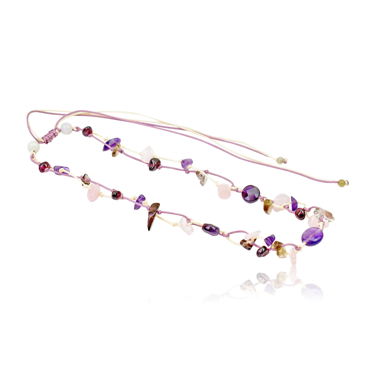 Rose Quartz Amethyst Necklace an Amethyst Bead Necklace for Her Amethyst Birthstone Necklace
