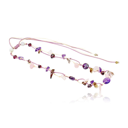 Rose Quartz Amethyst Necklace an Amethyst Bead Necklace for Her Amethyst Birthstone Necklace