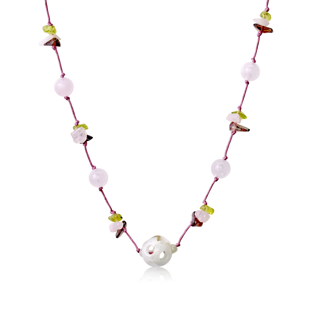 Discover Radiant Harmony with Bead Jade Gemstone NecklaceNecklacesSerenity Jade