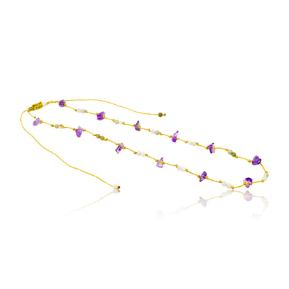 Amethyst Jade an Amethyst Charm Necklace for Women Beaded Amethyst Necklace for Calming Energy and Deep Intuition