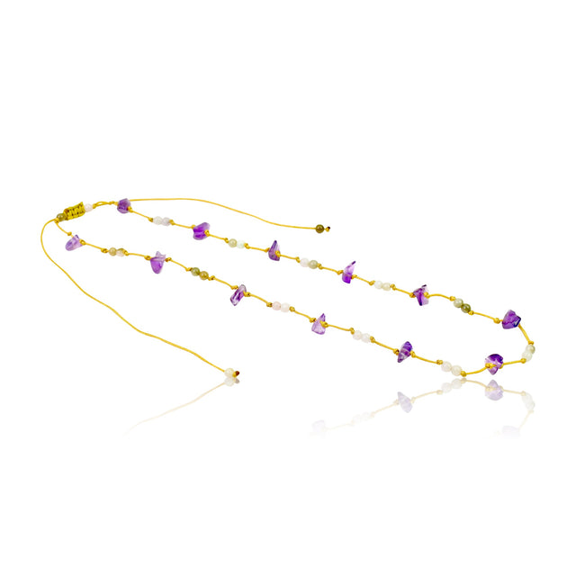 Amethyst Jade an Amethyst Charm Necklace for Women Beaded Amethyst Necklace for Calming Energy and Deep Intuition