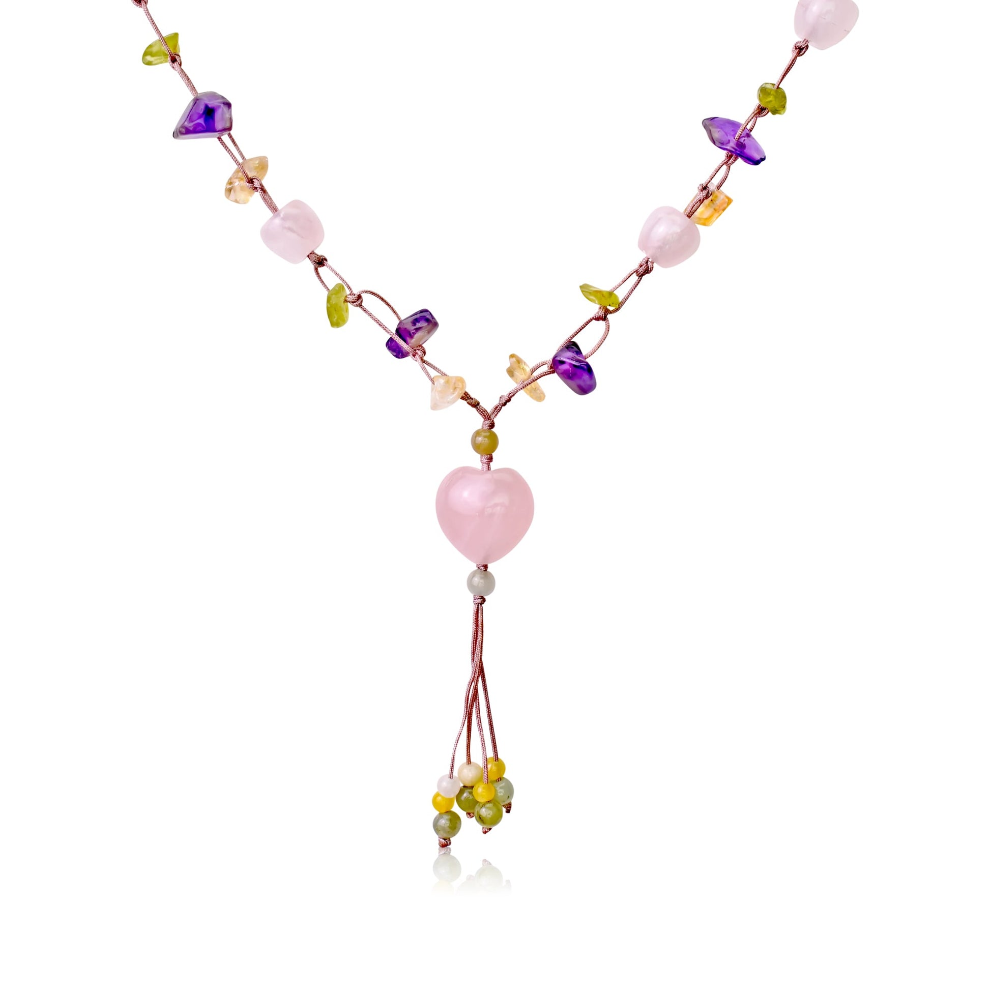Discover the Magic of the Rose Quartz Heart Gemstone NecklaceNecklacesSerenity Jade