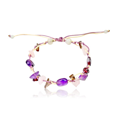 Bracelet with Amethyst A Onyx Bracelet for Her February Birthstone Bracelet Gift for Lasting Love