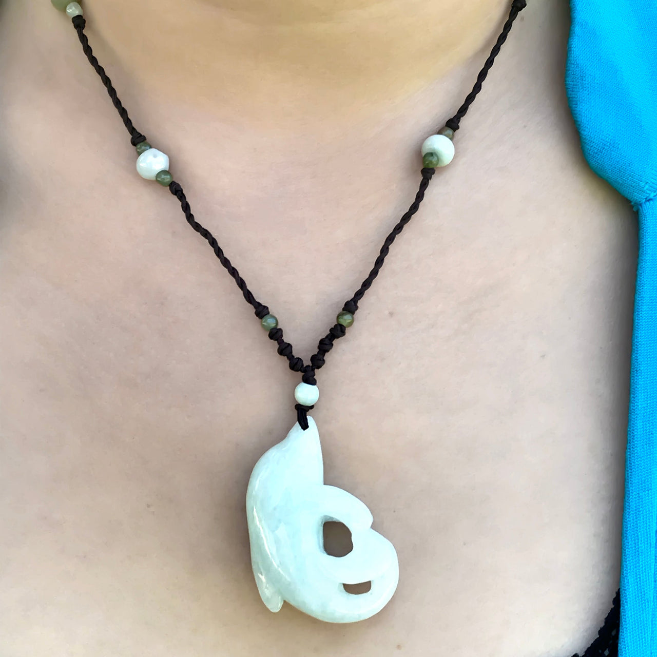 Dive into Joy with the Dolphin Jade Pendant NecklaceNecklacesSerenity Jade