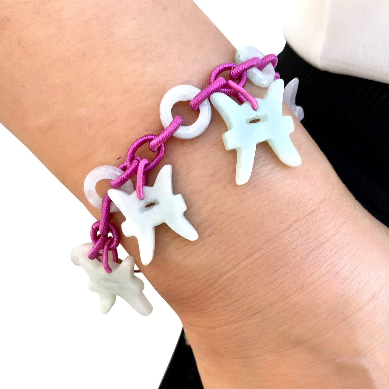 Dive into the Mystical Energy of Pisces with a Hand - Carved Jade BraceletBraceletsSerenity Jade