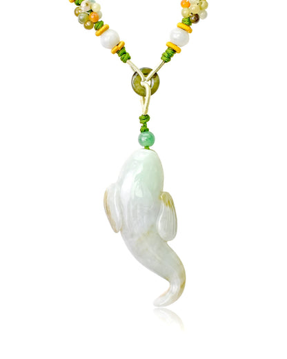 Eel Fish Mens Jade Stone Necklace Freshwater Eel for Perseverance and Inner Strength Birthday Gift
