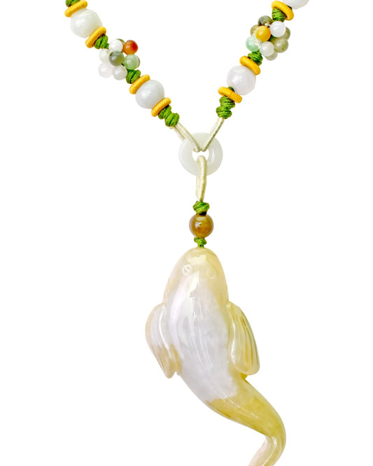Men Eel Fish a Mens Jade Stone Necklace Freshwater Eel for Perseverance and Inner Strength Birthday Gift