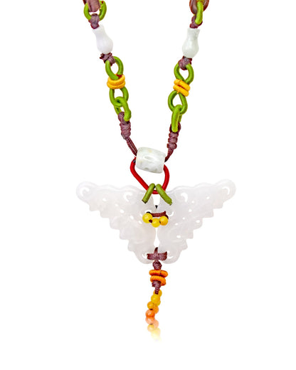 White Jade Butterfly Medallion Pendant For Women Custom Medallion Necklace For Joyful Anniversary Gift