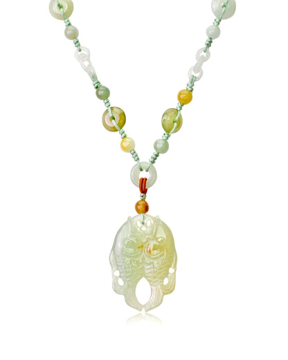 Jade Fish Pendant Nephrite Jade Necklace Unisex Fish Jewelry For Wealth Thoughtful Anniversary Gift