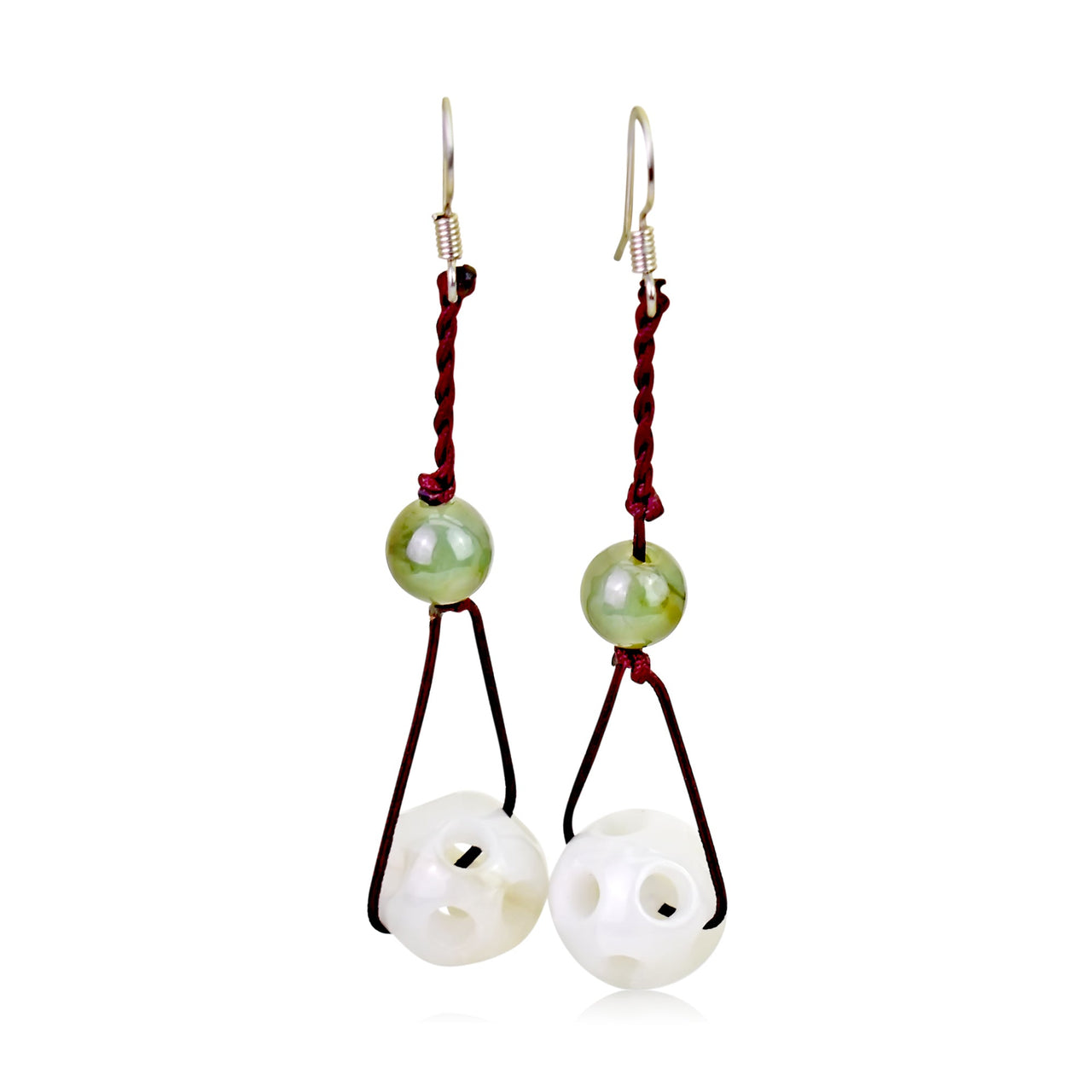 Effortless Elegance: Classy Spherical Beads Jade EarringsEarringsSerenity Jade