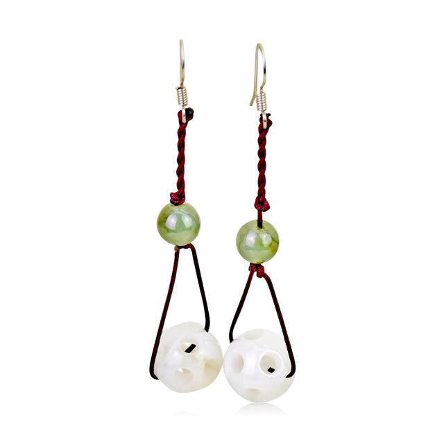 Effortless Elegance: Classy Spherical Beads Jade EarringsEarringsSerenity Jade