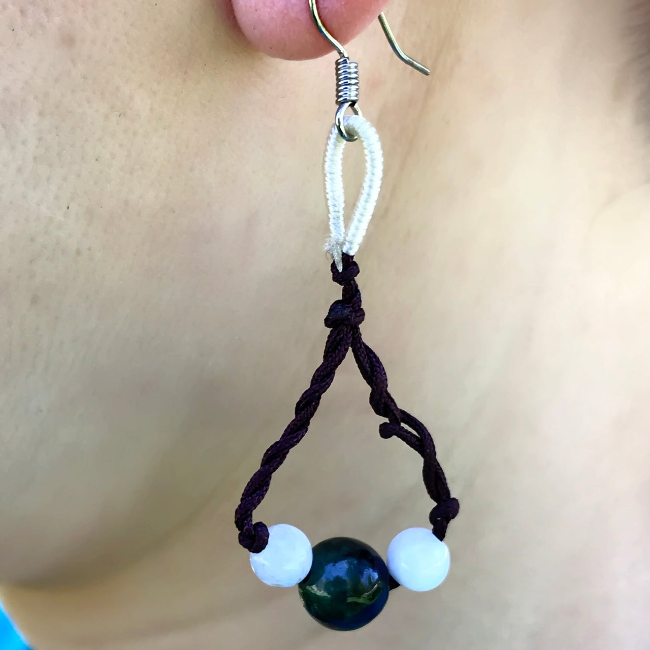 Women Beads of jade beaded chandelier earrings a mother’s day gift beaded chandelier earrings