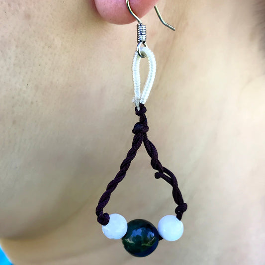 Women Beads of jade beaded chandelier earrings a mother’s day gift beaded chandelier earrings