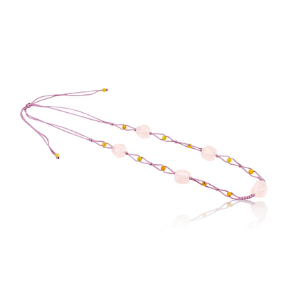Pink Gemstone Necklace Rose Quartz A Natural Stone Bead Necklace Anniversary Gift Love And Connection