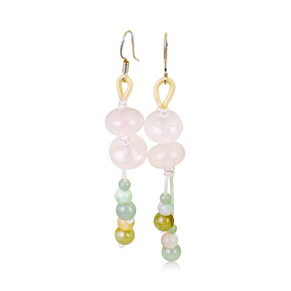 Bead Cluster Earrings In Pink For Women’s Western Earrings Valentine's Day Gift For Femininity And Love