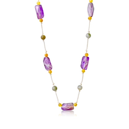 Amethyst Gemstone Necklace For Her Necklace With Amethyst Bead Necklace Gentle Anniversary Gift