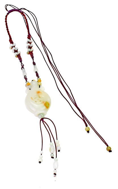 Large White Vase a Personalized Vase Genuine Jade Necklace for Purity and Clarity Valentine's Day or Anniversary Gift