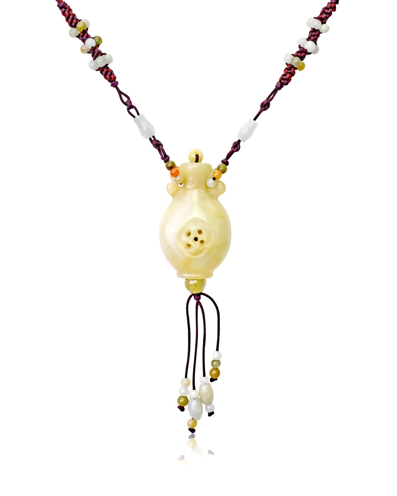 Elevate Your Style and Invite Prosperity with the Ancient Vase Handmade Jade Necklace PendantNecklacesSerenity Jade