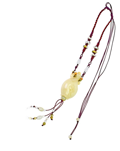 Large White Vase a Personalized Vase Genuine Jade Necklace for Purity and Clarity Birthday Gift