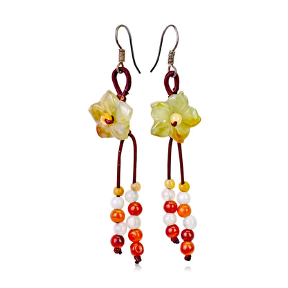 Delicate Star Flower Yellow a Star Flower for Her Yellow Flower Earrings Romantic Anniversary Gift
